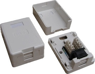 Datacom UTP wandcontactdoos, 1xRJ45, CAT6, voor inbouw (stofdicht)