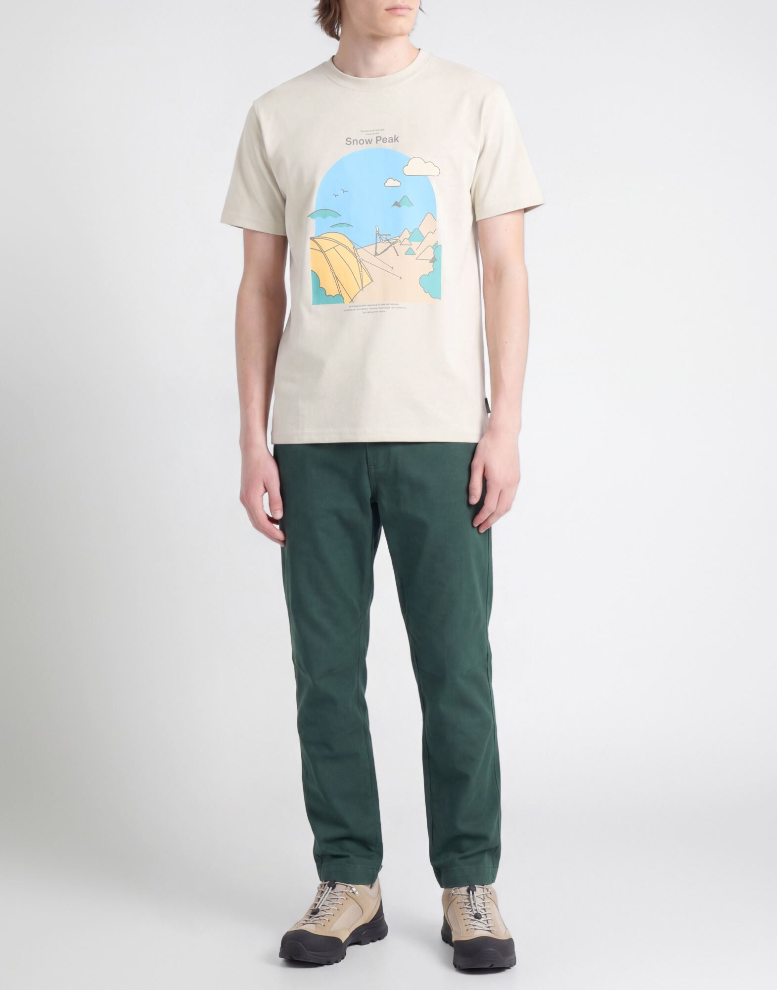Snow Peak Camiseta Hombre Caqui M,S Hombre