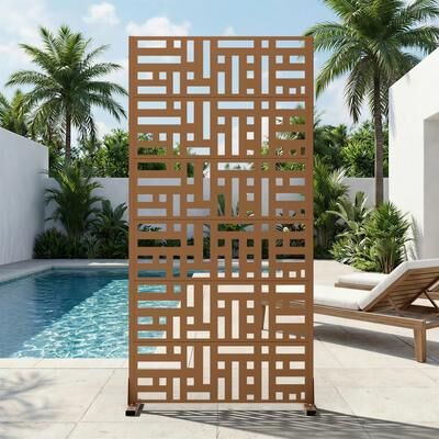 Dovelina 6 ft. H x 4 ft. Metal Privacy Screen Free Standing