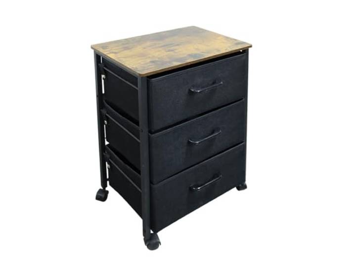YCCHAH Bett mit Stauraum Retro Home Schlafzimmer Nachttisch Nordic Stil Wohnzimmer Stoff Tasche Schublade Mehrschicht Desktop