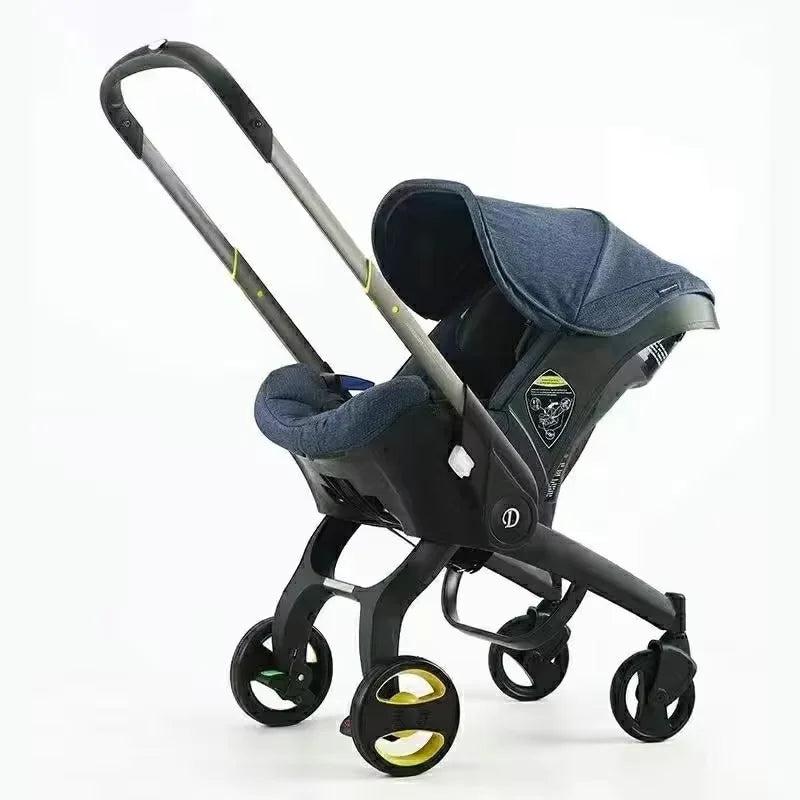 Kinderwagen 3-in-1 - leicht und zusammenklappbar - verstellbarer Reisekinderwagen in Blau