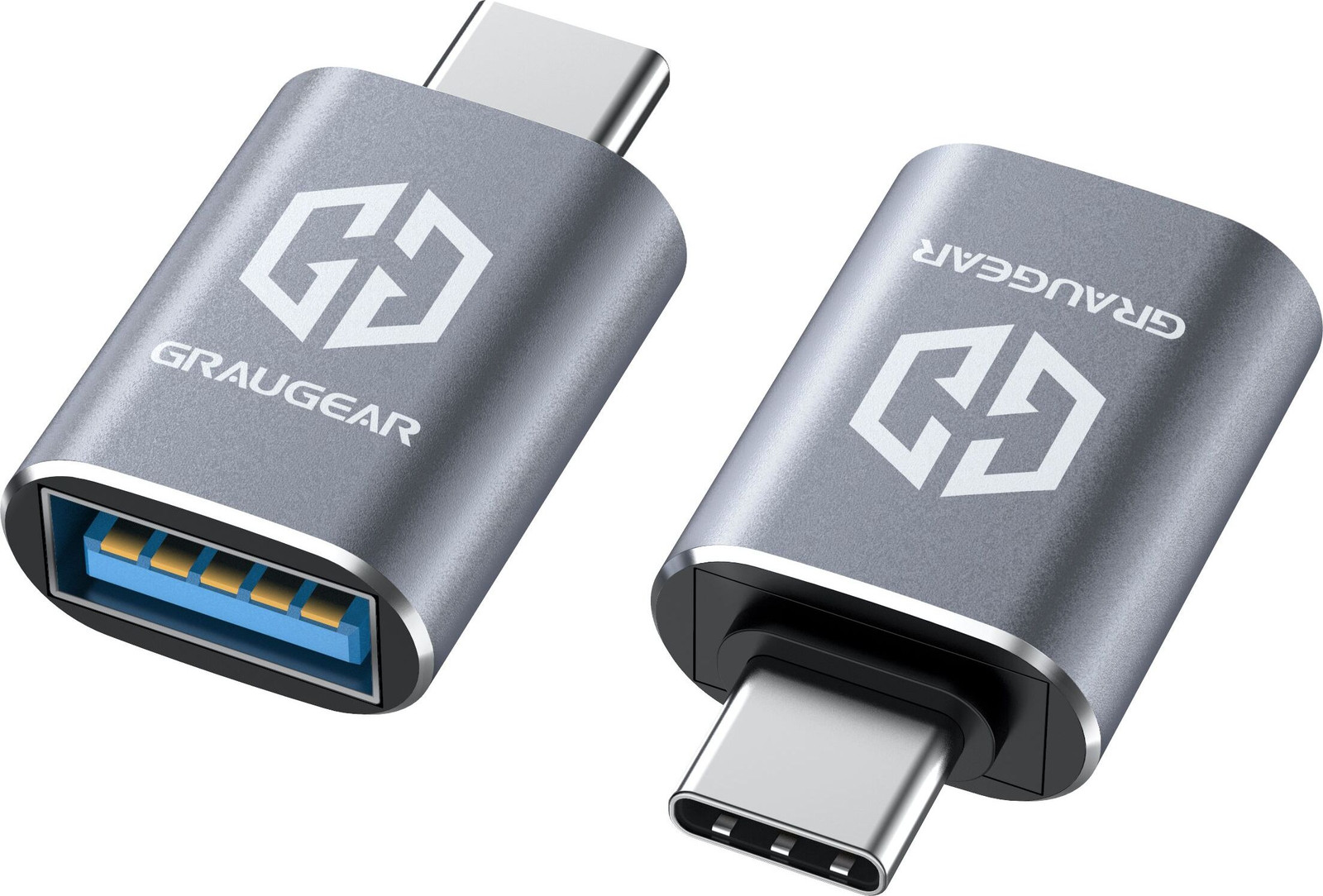 GrauGear USB 3.2 Gen2 Adapter Type-A naar Type-C Stekker, 2 stuks