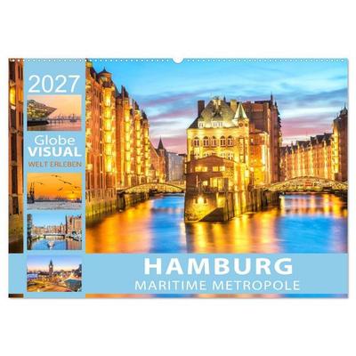 HAMBURG - Maritime Metropole (Wandkalender 2027 DIN A2 quer), CALVENDO Monatskalender