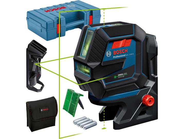 Bosch Professional - Laser Combiné Gcl 2-50 G Bosch Avec Pince De Plafond Dans Un Coffret Pour Artisans
