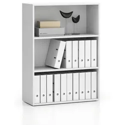Niedriges Büroregal SEGMENT, 2 Böden, 840 x 350 x 1140 mm, weiß