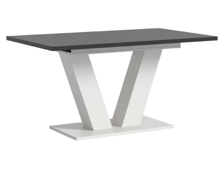 Motion table de salle à manger pieds V 90x150/190 cm avec 1 rallonge gris\, blanc.