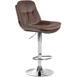 CLP Barhocker Laurel Samt chrom   Farbe: braun, Material Gestell: Metall in Chromoptik