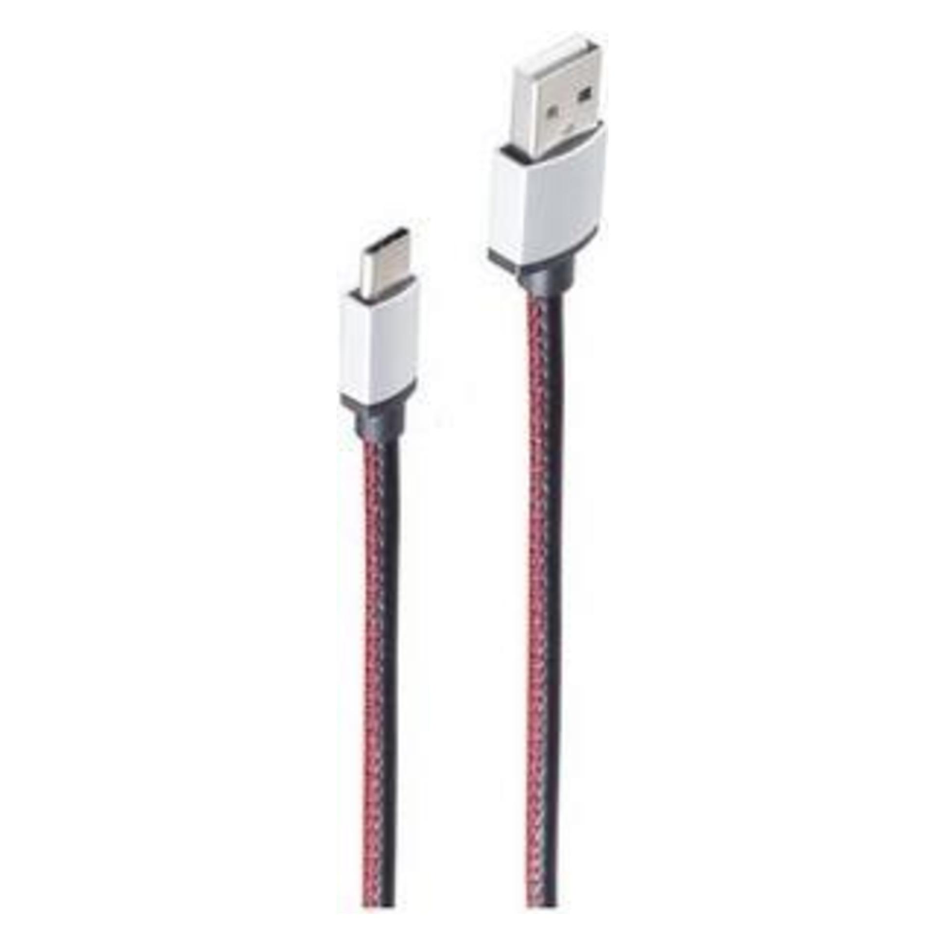 Shiverpeaks USB Ladekabel USB A-ST auf USB C-ST Leder schwarz 0,9m (0.90 m, USB 2.0) (14-50099)