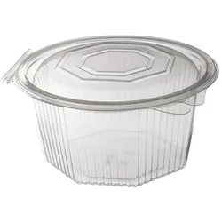 DayBays 500 Stk. Haushaltsbox PP 500 ml 144x140x68 mm 8 Eckig Salat-Box R8 mit anhängendem Deckel