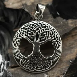 Drachensilber Lebensbaum Silberschmuck Yggdrasil Anhänger 925 Silber - Silber