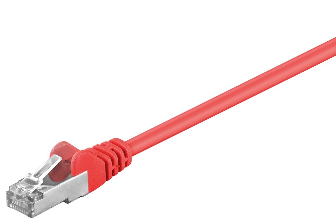 50x Goobay 68037 CAT 5e Netzwerkkabel, SF/UTP, rot, 10 m - Kupferummantelter Aluminiumleiter (CCA)