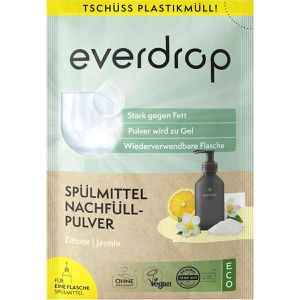 everdrop Spülmittel Zitrone-Jasmin, mikroplastikfrei, biologisch abbaubar, ohne Plastik, 25 g
