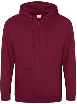 Just Hoods By AWDis JHA050 College Zoodie T-Shirt in Burgundy size 3XL   Cotton/Polyester Blend