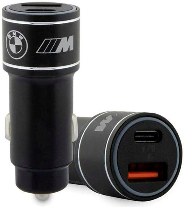BMW Biloplader PD + QC 3.0 36W med USB-C & USB-A - Sort