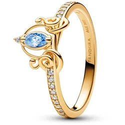 Pandora 163059C01 Damenring Disney Cinderellas Kutsche Goldfarben, 52/16,6