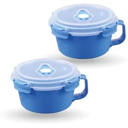 Bestlivings Frischhaltebox 0,85L - Frühstücksschale im Set Blau - 2er Pack ( 2 Stück )