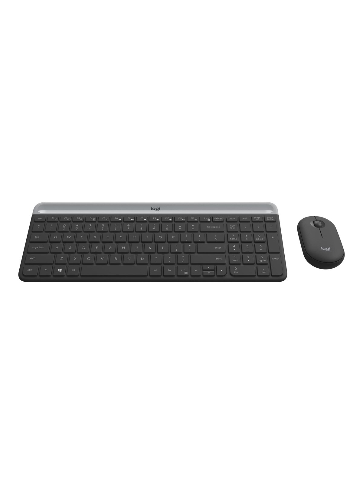 Logitech Slim Wireless Combo MK470 - Tastatur & Maus Set - Spanisch - Grau
