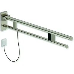 HEWI Stützklappgriff Duo Design A, Edelstahl PVD, Ausladung 850 mm, E-Ausführung, rechts