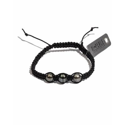 Perlenarmband DI PERLE "Tahitiperlen Armschmuck Armband, 21 cm, Makramee", schwarz (anthrazit, grau), Armbänder, Damen, diperle_21, Perlen, Perlenarmband