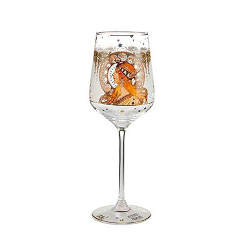 Goebel Artis Orbis Wijnglas met Alphonse Mucha sterrenbeeldmotief H 25 x B 8,5 x D 8,5 cm