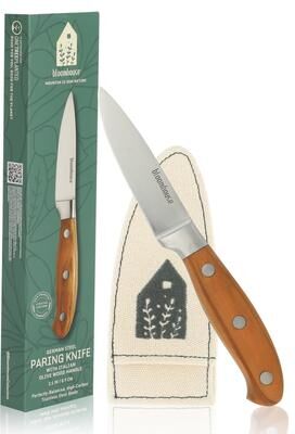 Bloomhouse 4 Inch German Steel Paring Knife W/ Italian Olive Wood Forged Handle