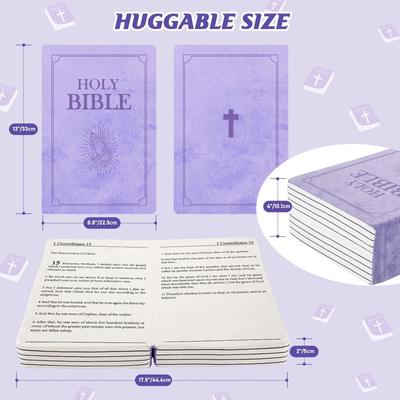 Uplifted Finds Bible Memory Foam Pillow John 3 Verse Soft Pink Throw Cushion purple 1 Corinthians 15