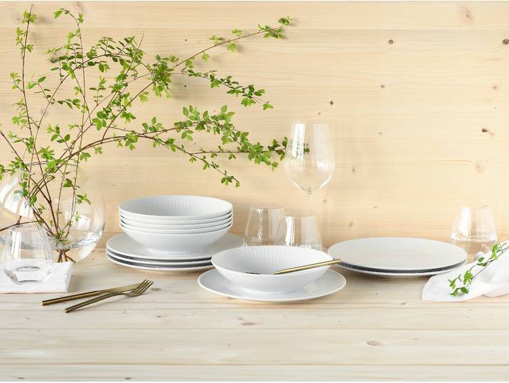 Service de table Valencia 12 pièces Blanc/Blanc