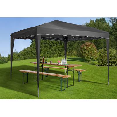 Faltpavillon KONIFERA "Valencia", grau (grau, grau), B/H/T: 300cm x 250cm x 300cm, Pavillons, Festival & Partyzelt, einfacher Auf & Abbau BxT: 3x3m, inkl. Tasche