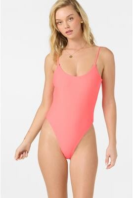 O'Neill s Saltwater Solids Marine One-Piece in Fiery Coral, Size Large, Elastane/Polyamide