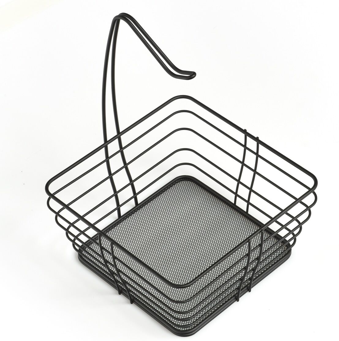 Obstschale ZELLER PRESENT, schwarz, B:26cm H:36cm L:26cm, Metall, Schüsseln, Obstschale, mit Haken