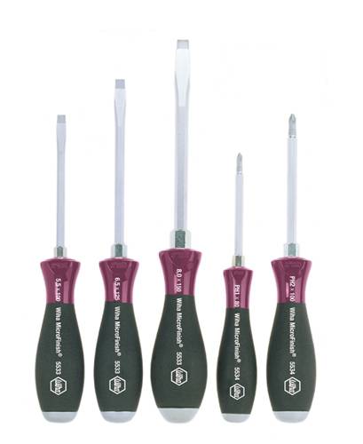 Wiha Werkstatt Schraubendreher-Set 5teilig Schlitz, Kreuzschlitz Phillips