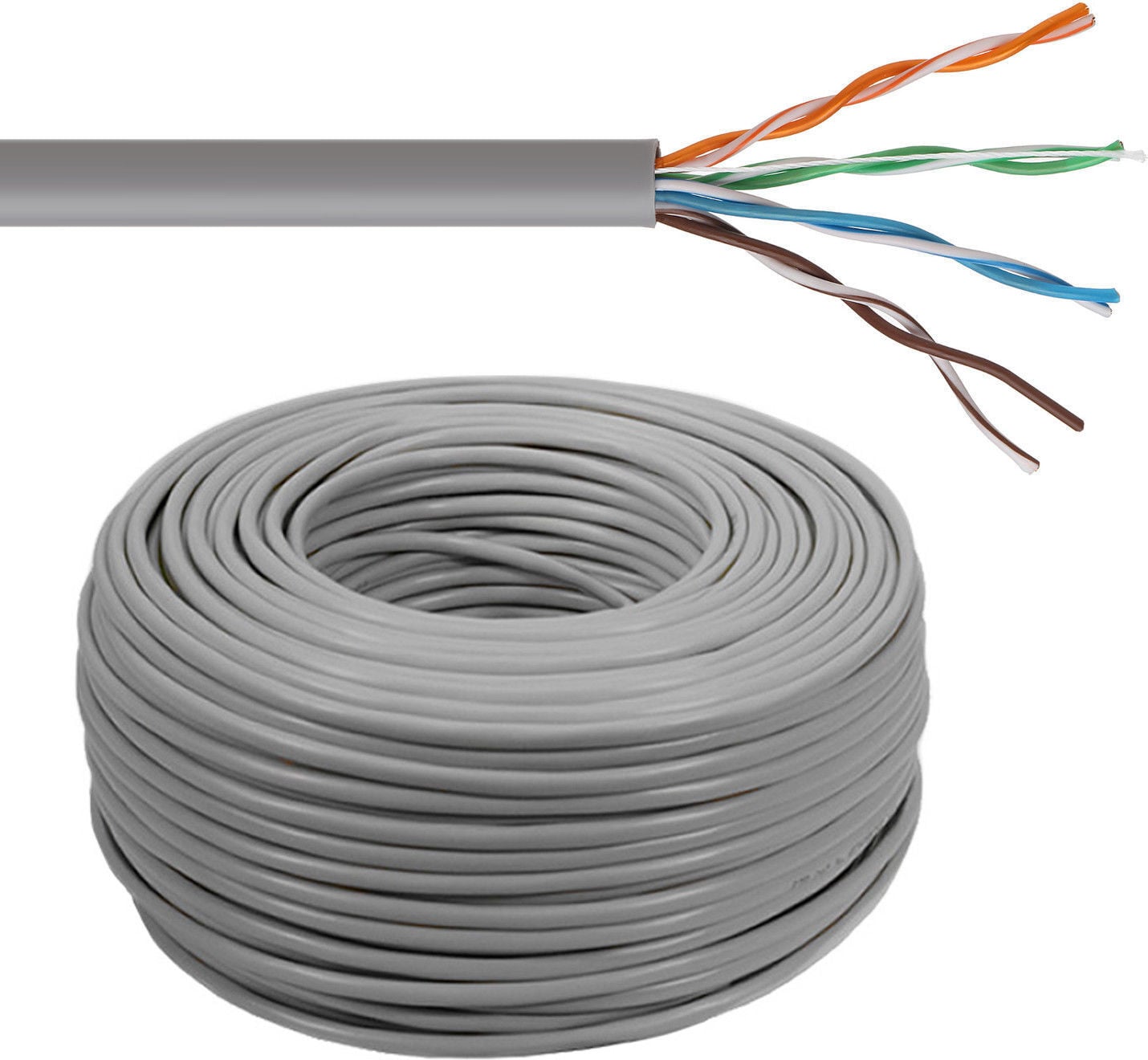 Maclean MCTV-578 Cat5e U/UTP Netwerkkabel, 50 meter, grijs