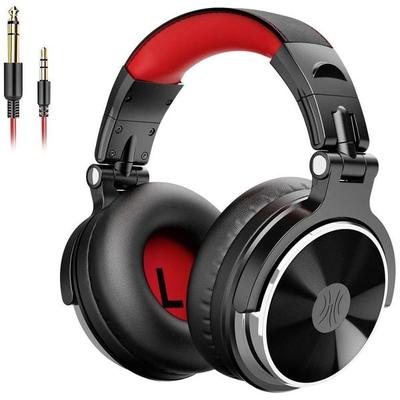 OneOdio Pro-10 Over Ear Kopfhörer kabelgebunden Stereo Schwarz, Rot High-Resolution Audio Faltbar, Schwenkbare Ohrmuscheln DJ -