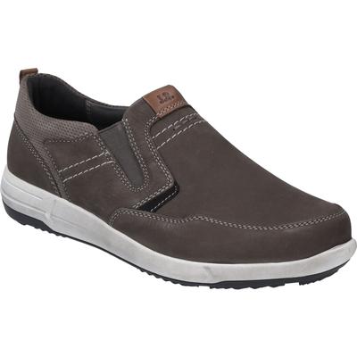 Slipper JOSEF SEIBEL "Enrico 4, grau", Herren, Gr. 44, grau (asphalt, kombi), Obermaterial: 100% Rindsleder Leather cow., Schuhe Slipper