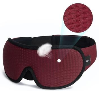 Uplift Essentials 3D Contoured Total Blackout Sleep Mask red
