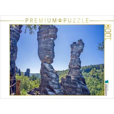 CALVENDO Puzzle Sächsische Schweiz - Herkulessäulen | 1000 Teile Lege-Größe 64x48cm Foto-Puzzle für glückliche Stunden