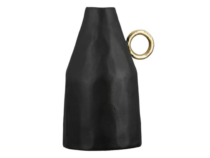 GILDE Vase Dora en Aluminium - Noir - Étanche - Hauteur : 31 cm - Largeur : 15 cm