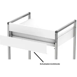 Schubladenrückblende weiß, 100 mm hoch, für Variocar 60