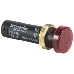 Schneider Electric XVLA324 Leuchtmelder, Harmony XVL, 12mm, rot, geschützte LED, 12V DC, Gewindeanschluss