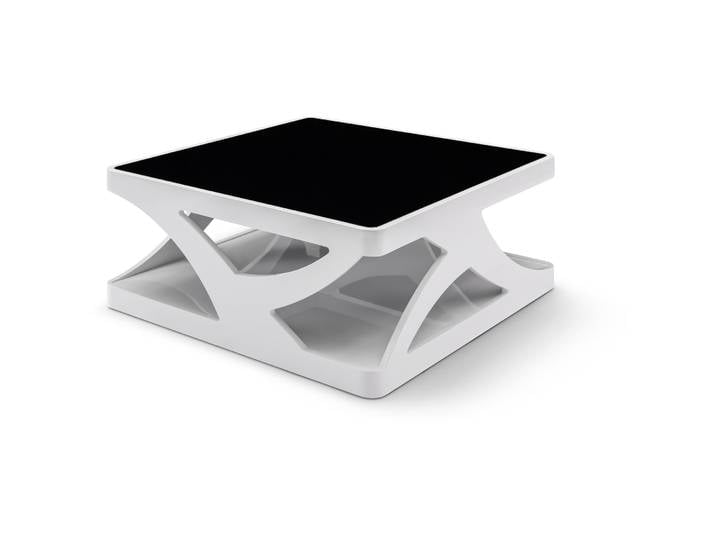 Salontisch Perry weiss/schwarz MDF B 90 T 90 cm