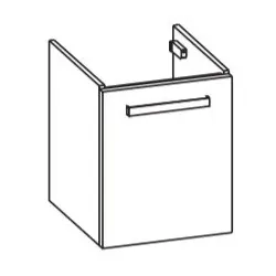 Artiqua 411 Waschtischunterschrank für DuraSquare 073245, Stahlgrau, 411-WUT-D72-R-7142-88 411-WUT-D72-R-7142-88