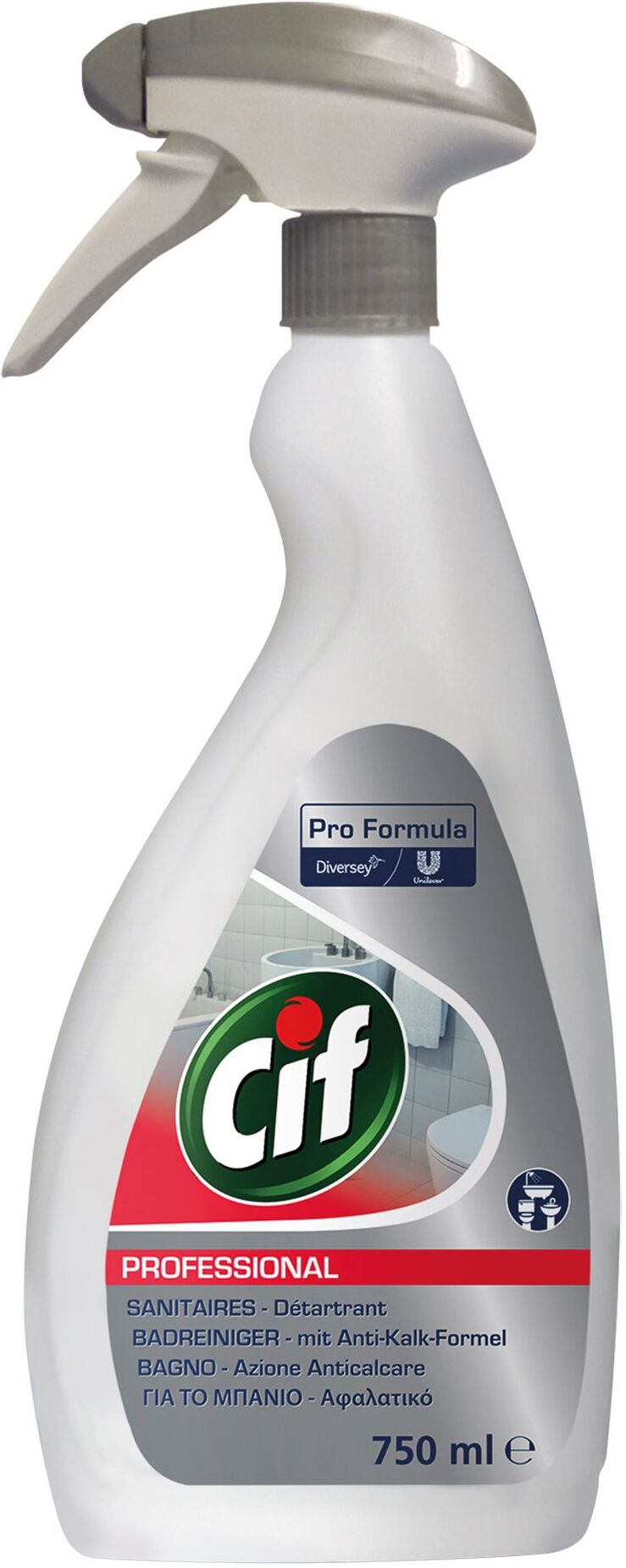 Cif DETERGENTE BAGNO  2IN1 0,75 l RIMUOVE E PREVIENE CALCARE SICURO SU CROMATURE E INOX