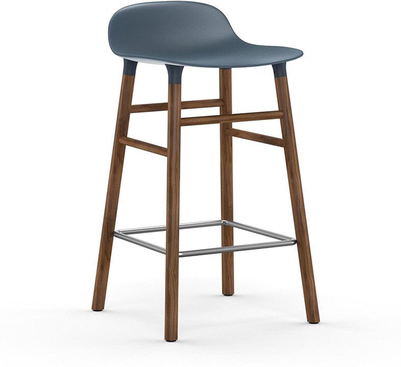Normann Copenhagen Barhocker (blau, Walnuss, Kunststoff, H 65cm) blau   Walnuss   Kunststoff   H 65cm