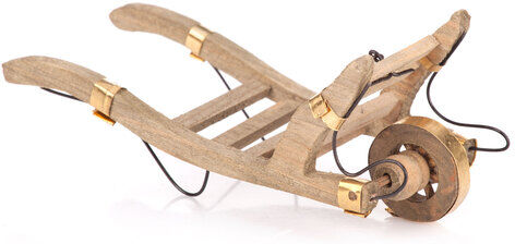Schubkarre aus Holz, 12,5 x 4,5 x 4,5 cm