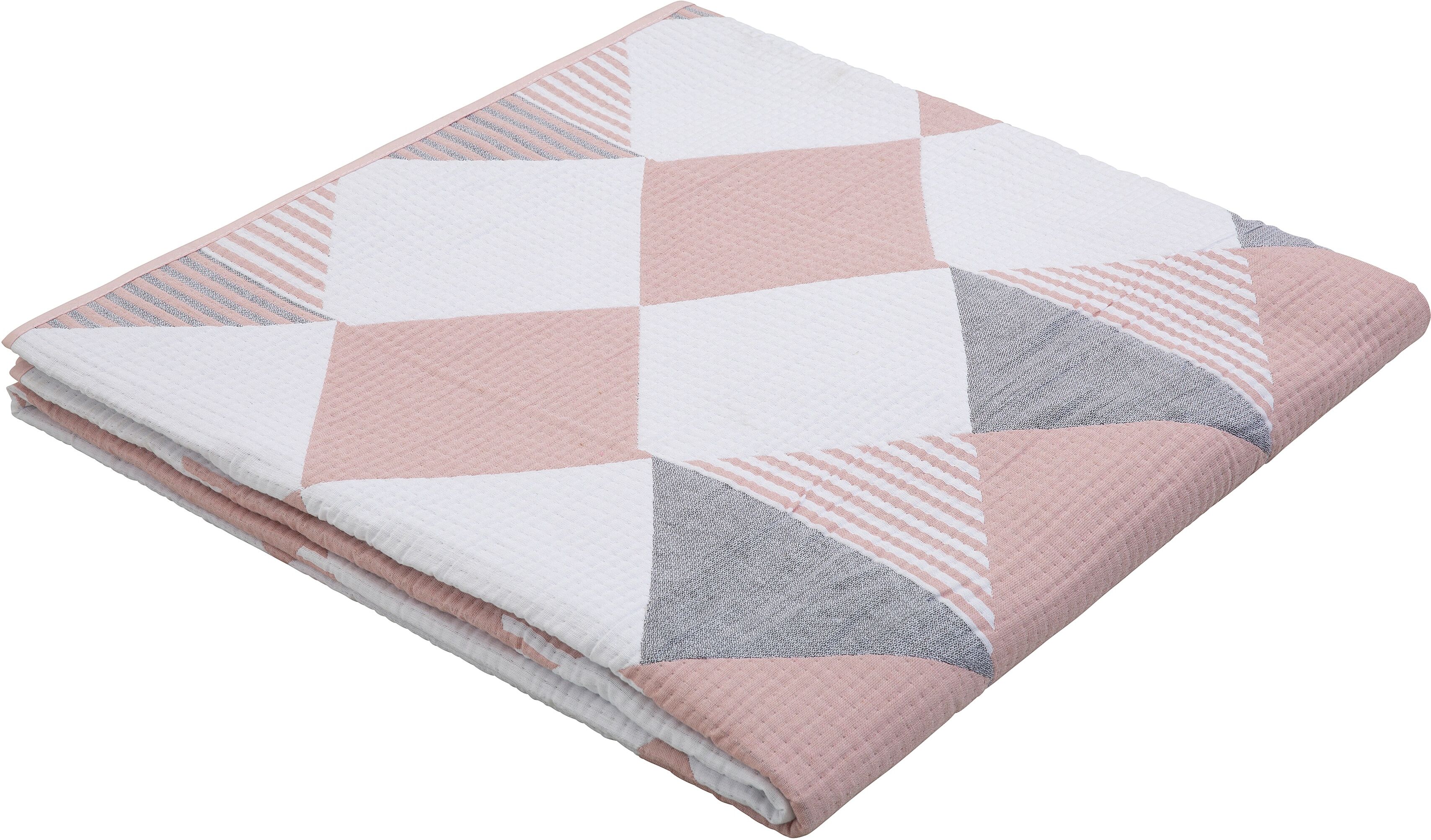 Tagesdecke GOODPRODUCT "Maris", rosa, B:250cm L:240cm, Baumwolle, Polyester, Tagesdecken, Tagesdecke, Tagesdecke im Landhausstil, für Kinder und Erwachsene rosa B/L: 250cm x 240cm