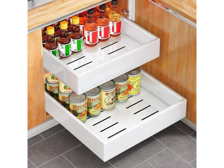 Blanc Tiroir Coulissant Telescopique Cuisine pour Placard de Cuisine 43Profondeur x 30cm Largeur-43cmP Tiroir Co MEUBLE A EPICES