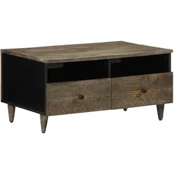 vidaXL Couchtisch Hellgrau 80x54x40 cm Massivholz Mango