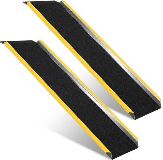Famanu Aluminium Rampen Set 4 Stück - 118 cm Länge, 300 kg Tragkraft, Antirutsch für Rollstuhl, Motorrad, Quad und Hunde