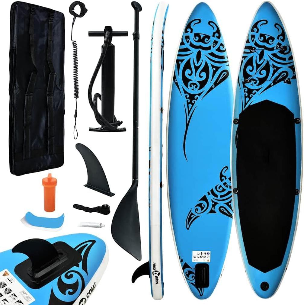 Aufblasbares Stand-Up-Paddleboard - SUP-Board - Paddelbrett - Kajak - Surfbrett - Blau - 305x76x15 cm