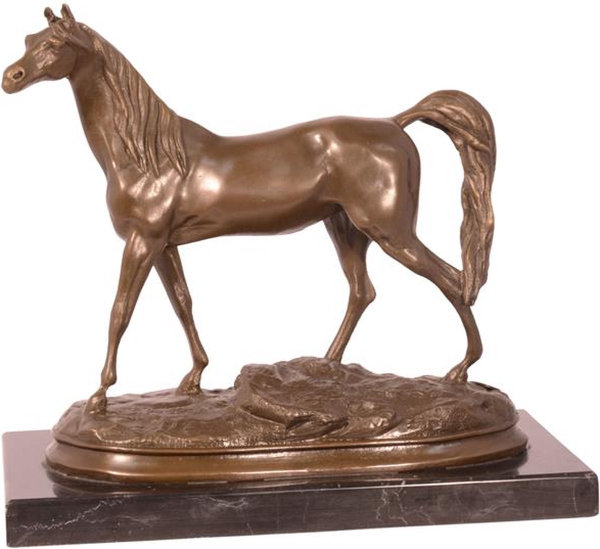 Gedetailleerd bronzen beeld van een paard, Hoogte: 21 cm